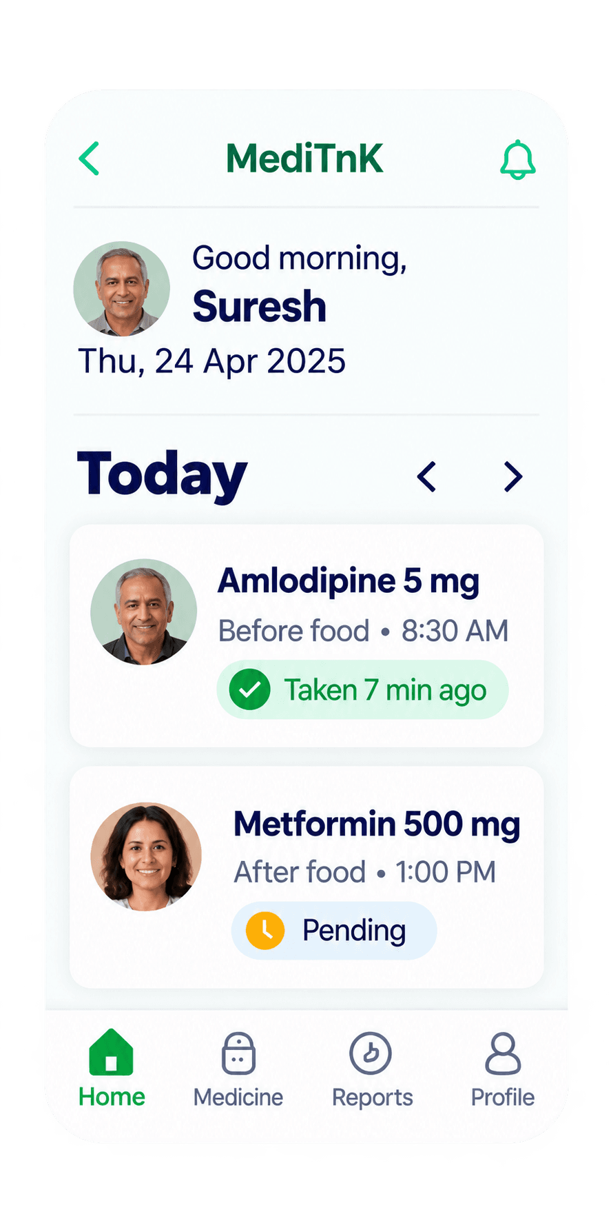 MediTracker App Interface